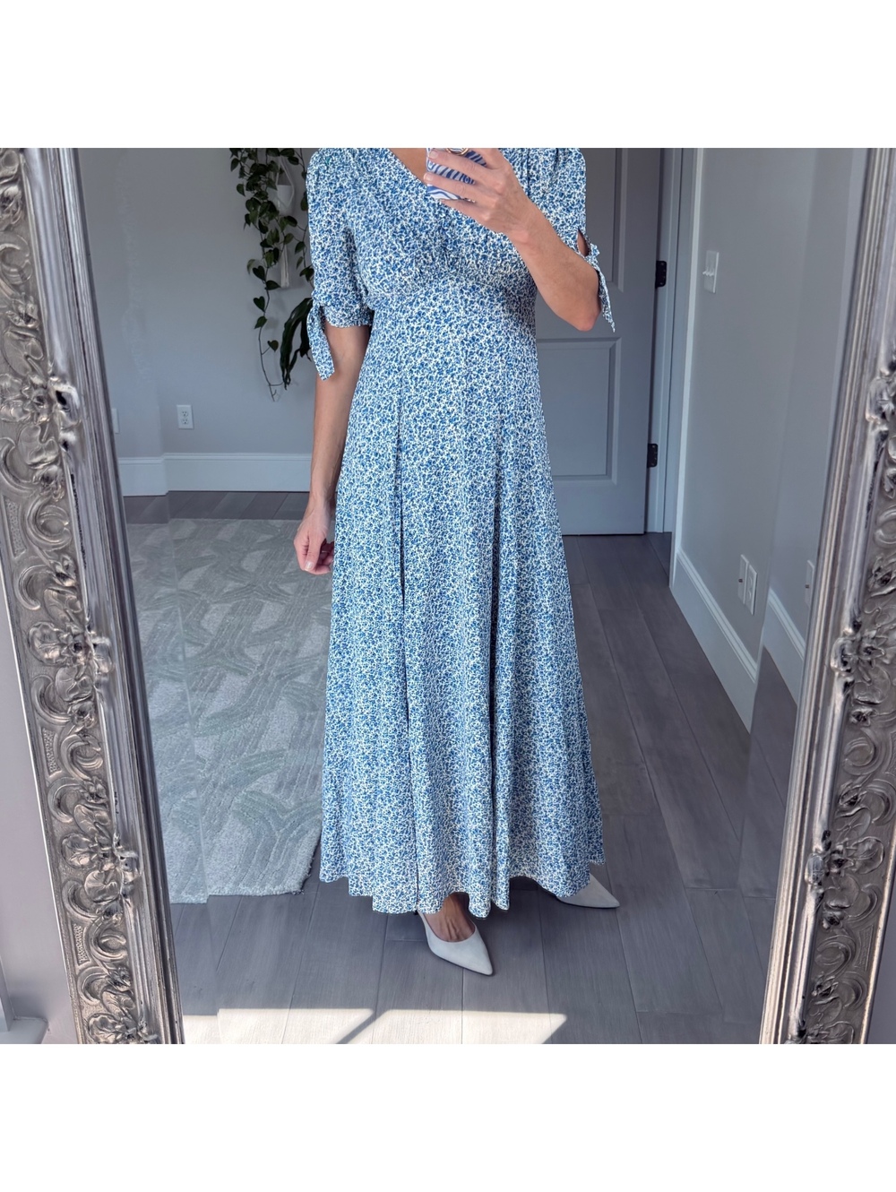 Gal Meets Glam Blue Floral Maxi Dress Size 0